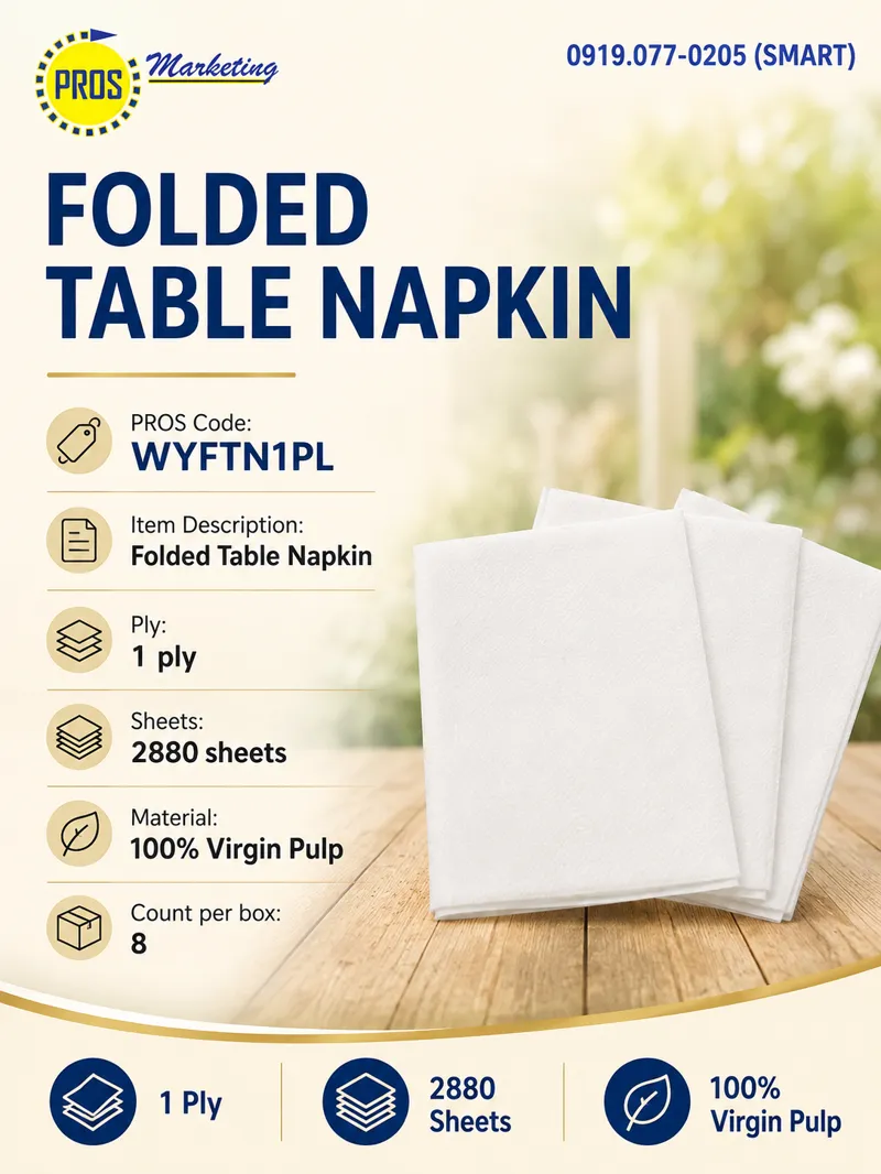 Folded Table Napkin 1ply 2880sheets