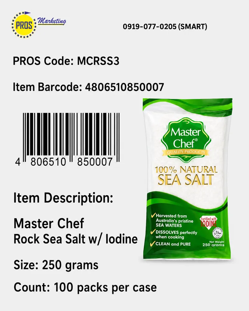 MChef Rock Sea Salt w/ I 250gx100s