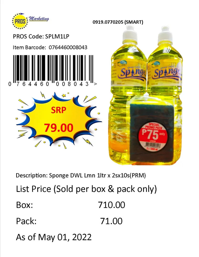 Sponge DWL Lmn 1ltr x 2sx10s(PRM)