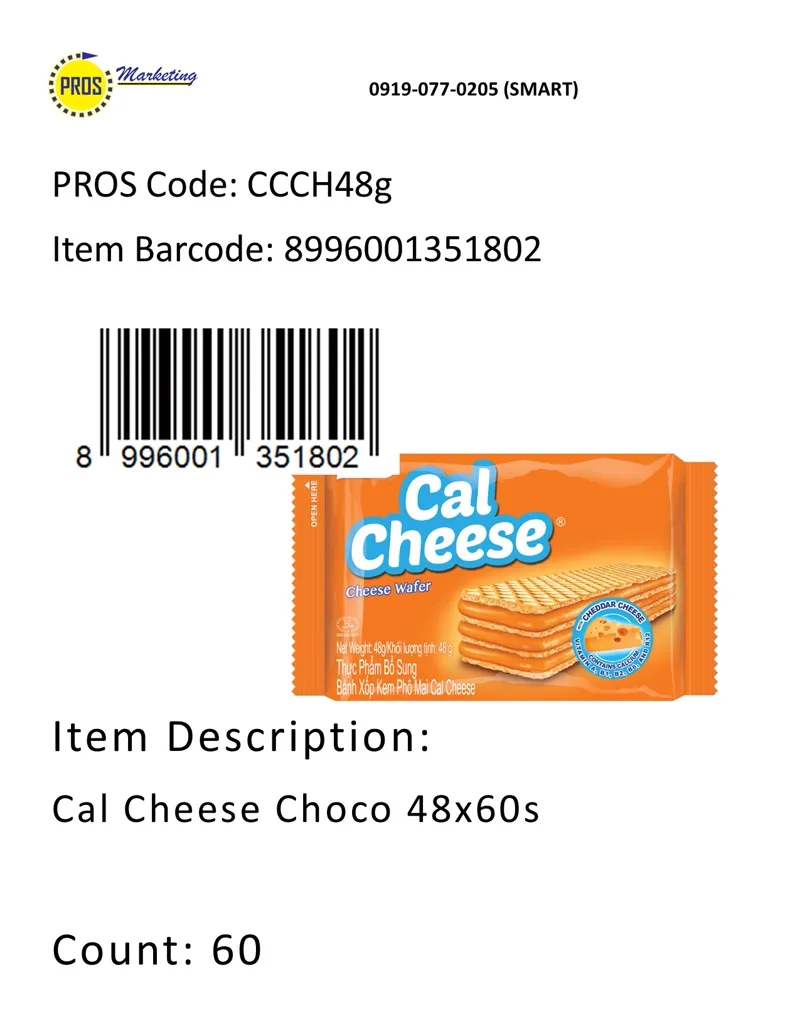 Cal Cheese Choco 48x60s