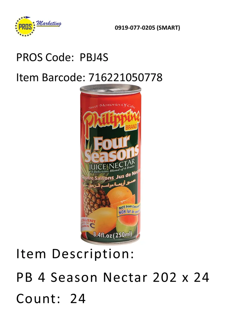 PB 4 Season Nectar 202 x 24