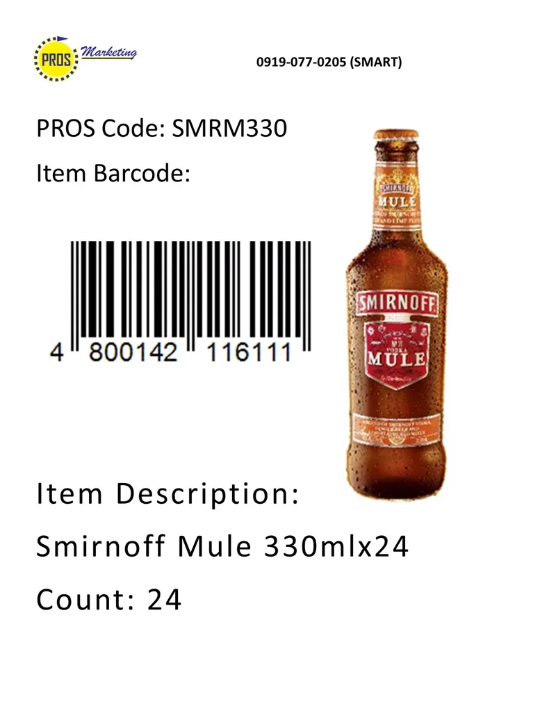 Smirnoff Mule 330mlx24