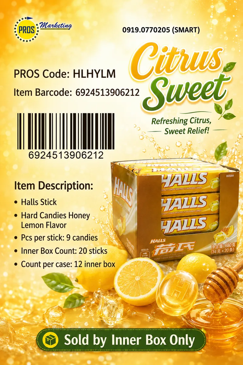 HallsStick Honey Lemon 20sx12