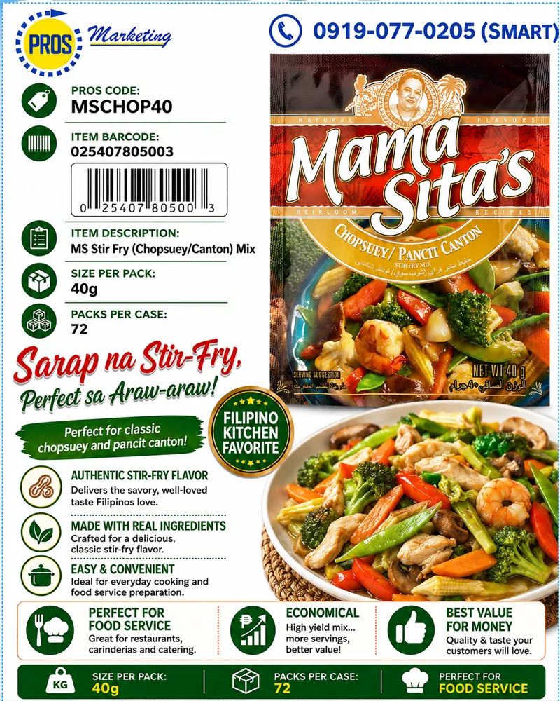 MS Stir Fry (Chopsuey/Canton) Mix 40gx72