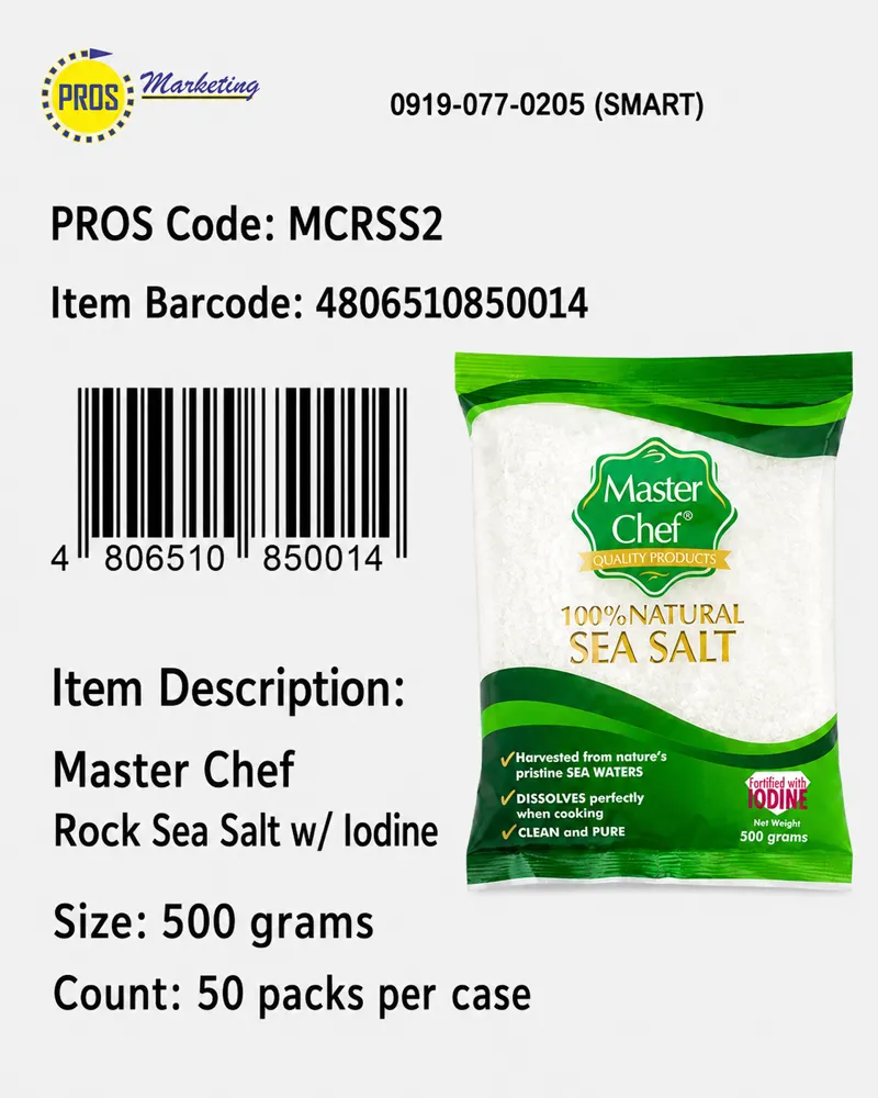 MChef Rock Sea Salt w/ I 500gx50s
