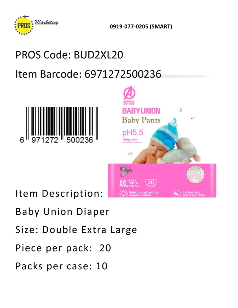 BabyUnion Diaper 2XL 20sx10s