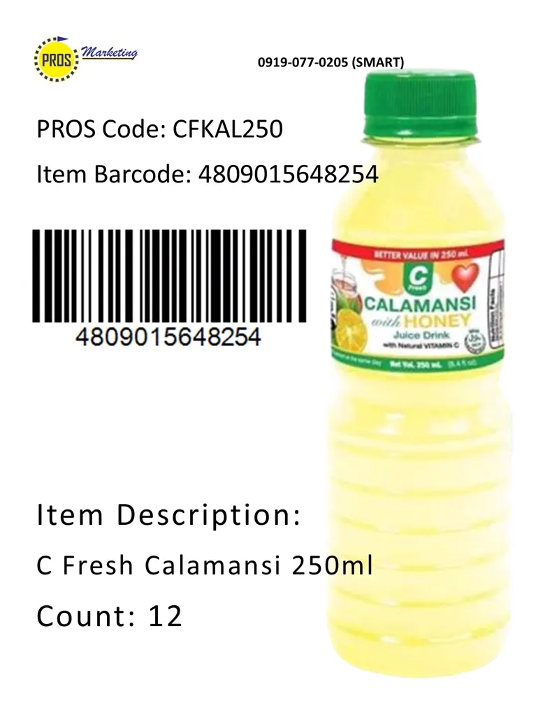 C Fresh Calamansi 250ml x12