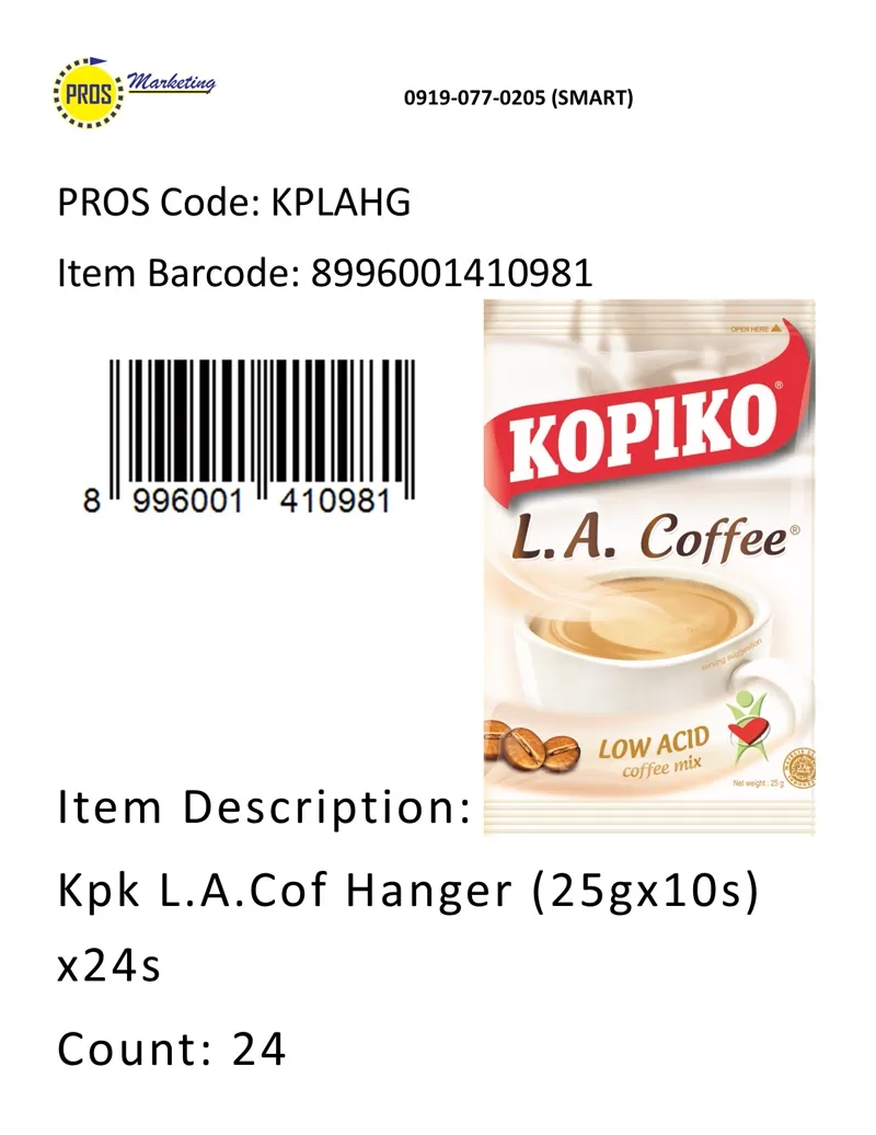 Kpk L.A.Cof Hanger (25gx10s)x24s