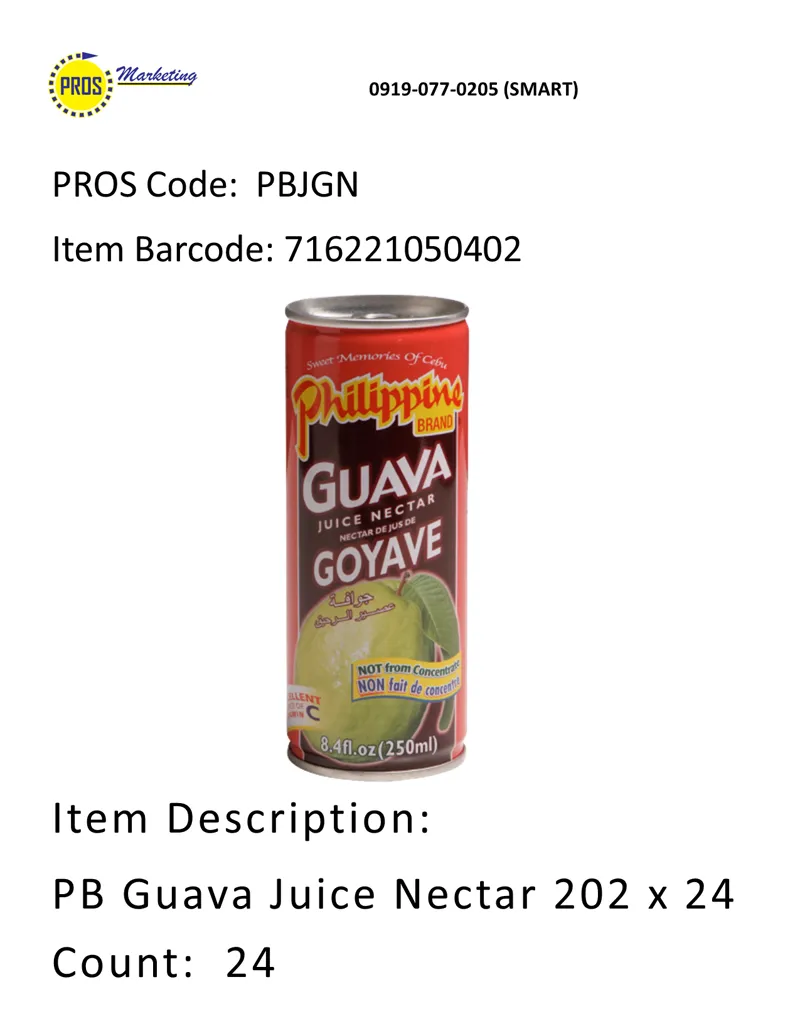 PB Guava Juice Nectar 202 x 24