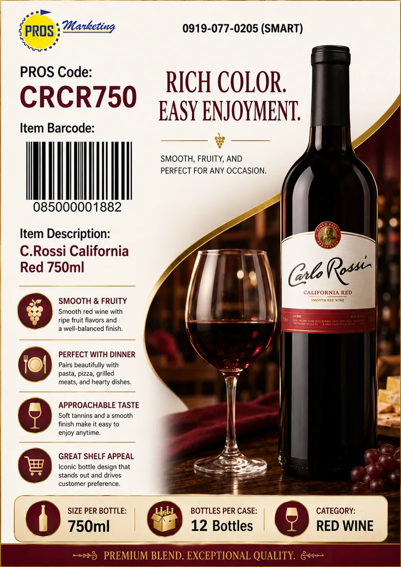 C.Rossi California Red 750mlx12