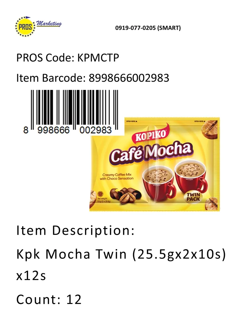 Kpk Mocha Twin (25.5gx2x10s)x12s
