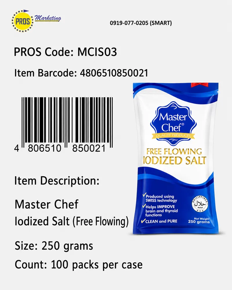MChef Iodized Salt 250gx100s