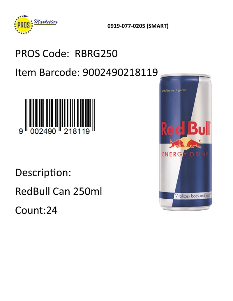 RedBull Can 250ml x 24s