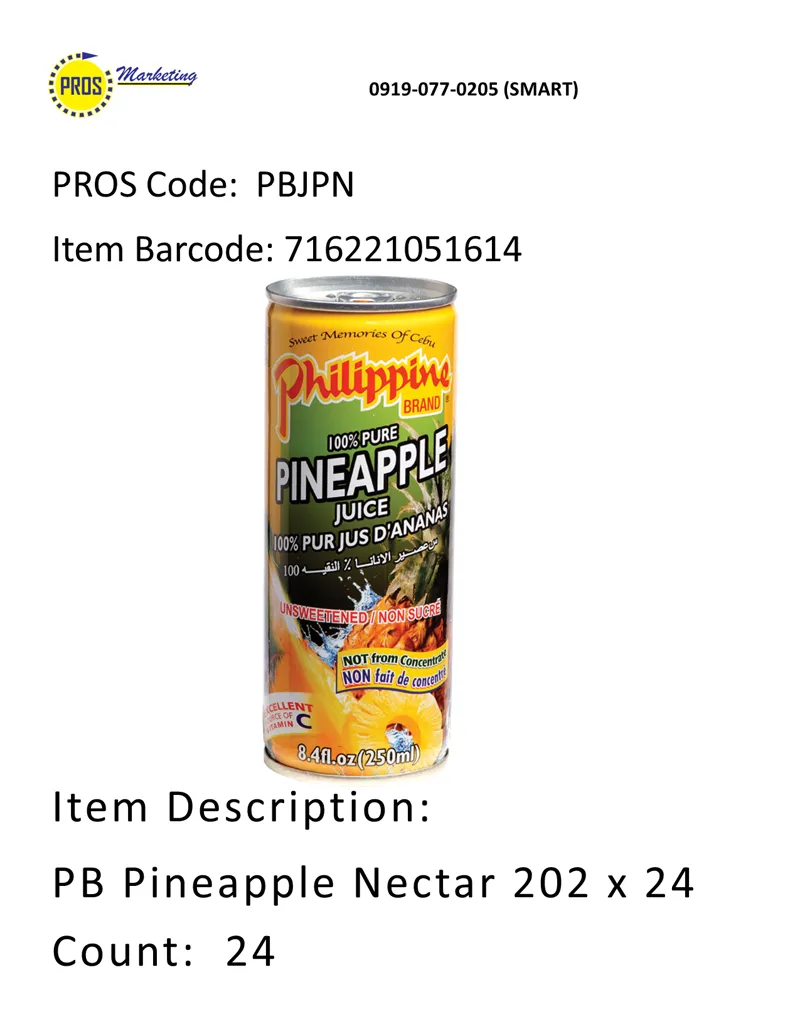 PB Pineapple Nectar 202 x 24