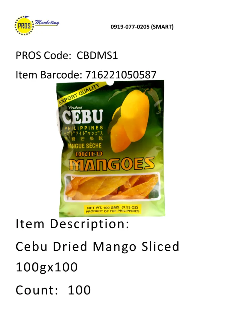 Cebu Dried Mango Sliced 100gx100