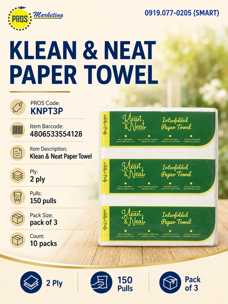 Kln&Nt Paper Towel 2ply 120pulls pack of 3