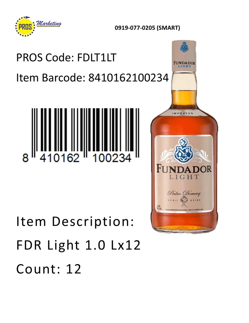 Fundador Light 1.0 Lx12