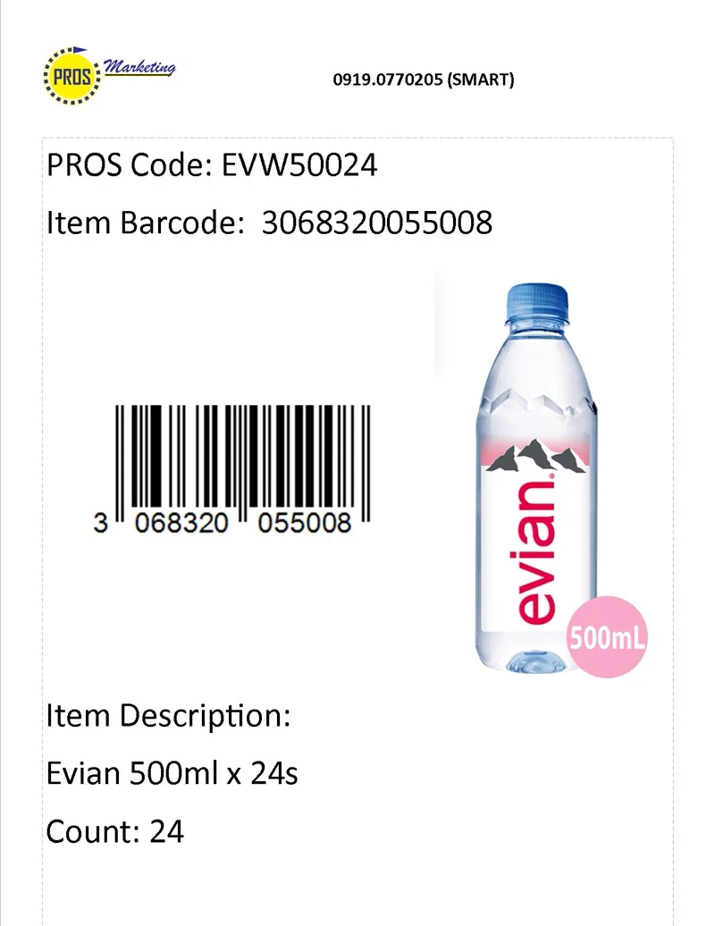 Evian 500ml x 24s