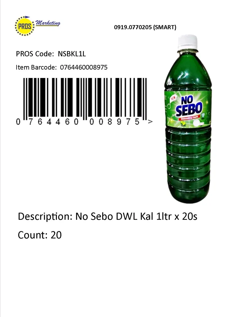 No Sebo DWL Kal 1ltr x 20s