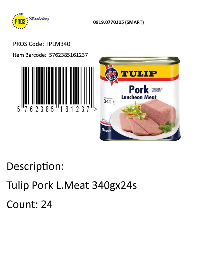 Tulip Pork L.meat 340gx24s