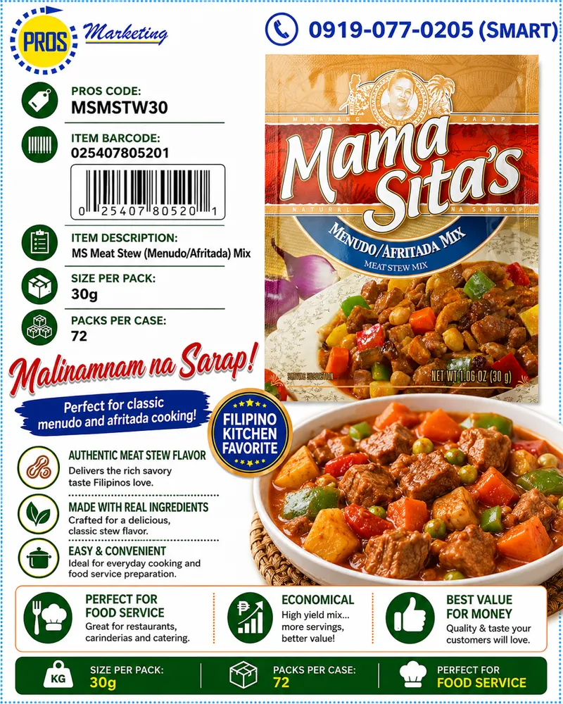 MS Meat Stew (Menudo/Afritada) Mix 30gx72