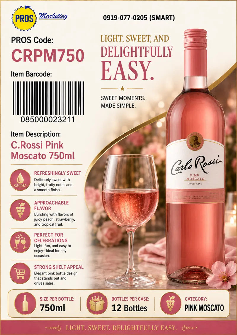 C.Rossi Pink Moscato 750mlx12