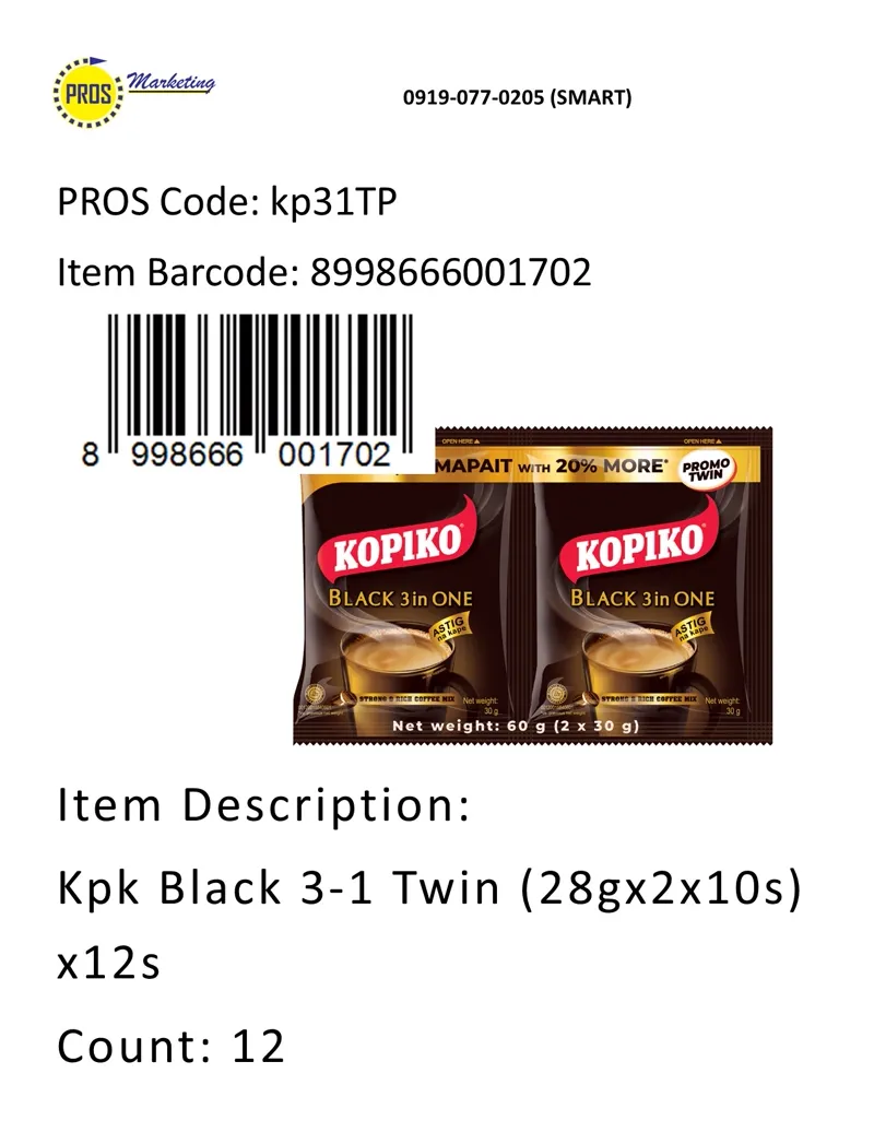 Kpk Black 3-1 Hanger (30gx10s)x24s