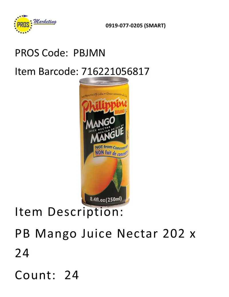 PB Dried Mango Sliced 200gx50