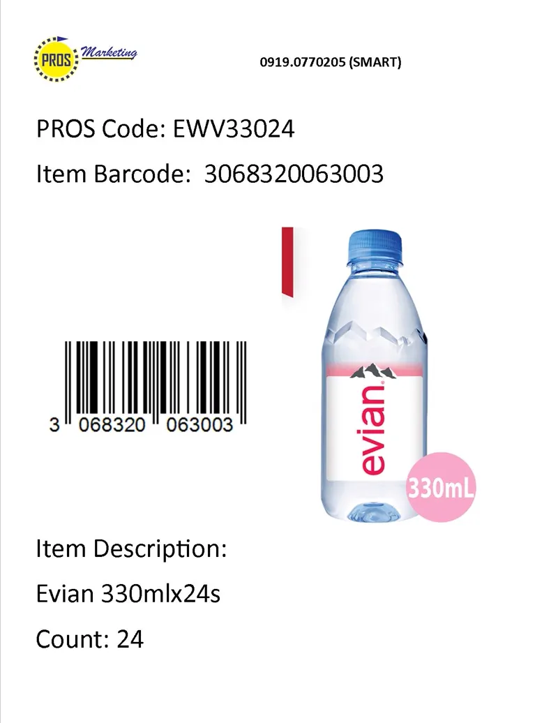 Evian 330ml x 24s