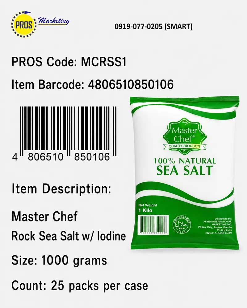 MChef Rock Sea Salt w/ I 1kgx25s