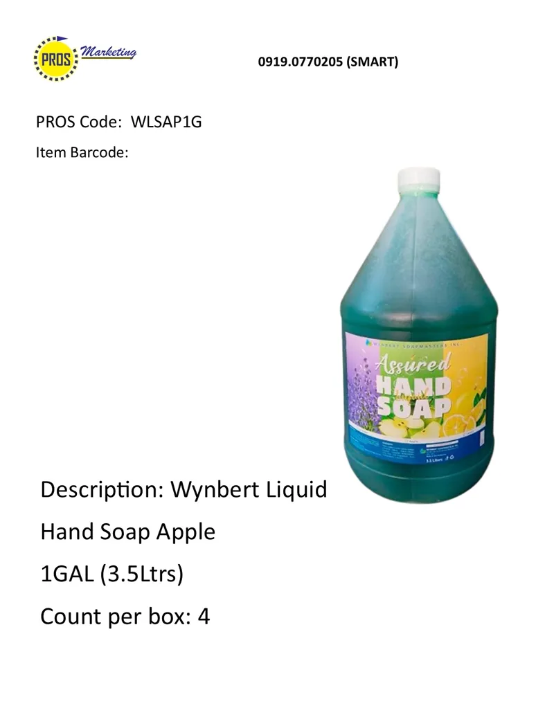 Wyn Hand Sanitizer Apple 1GALX4s